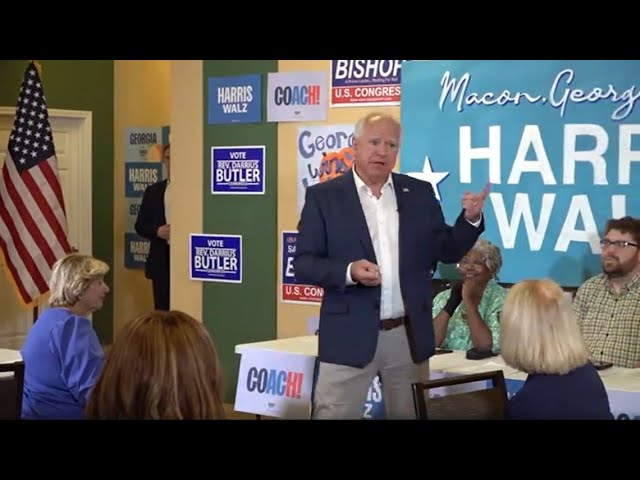 Full Speech: Democratic VP nominee Tim Walz delivers remarks in Macon